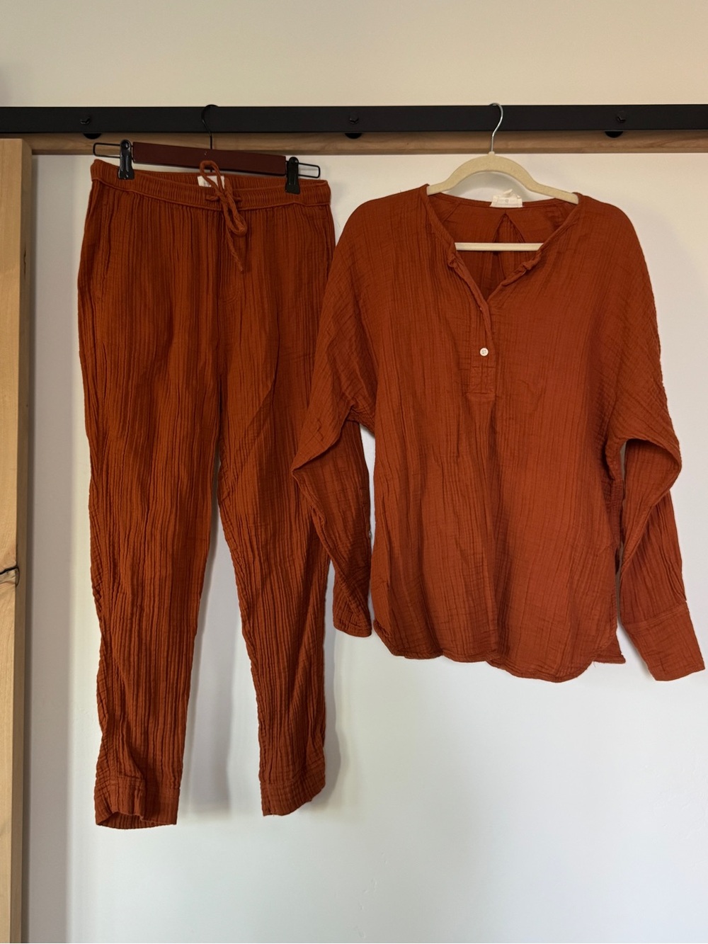 Lou and Grey Rust Orange Two-Piece Lounge Pajama Set
